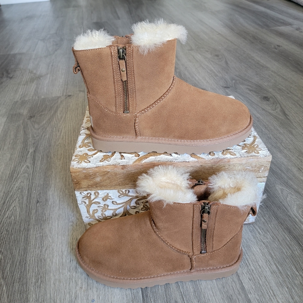 UGG Classic Mini Double Zip Suede Boot